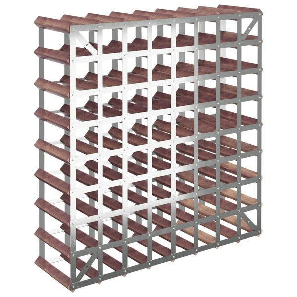 Berkfield Wine Rack for 72 Bottles Brown Solid Wood Pine