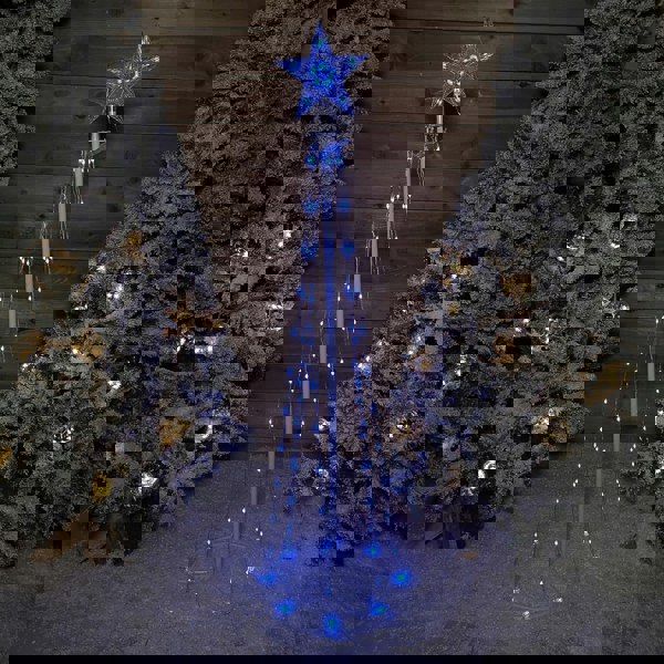 Samuel Alexander 150cm (5ft) White Metal Maypole Tree with 106 Rainbow LED Wire Lights and Remote