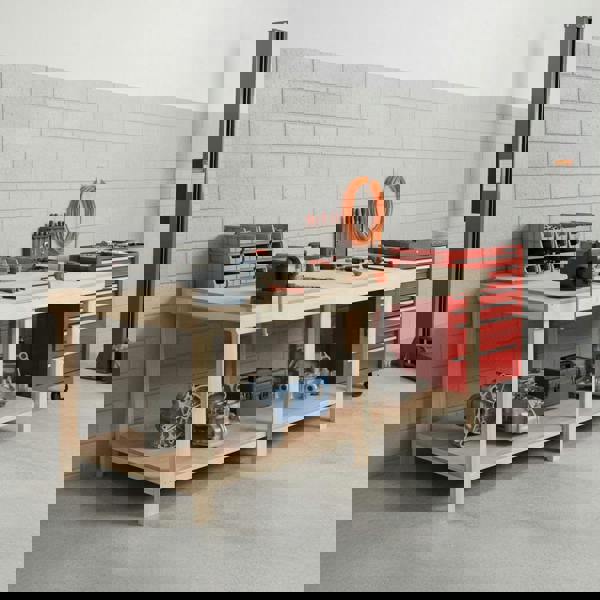 Arbor Garden Solutions Wooden Workbench Eucalyptus Hardwood Top Depth-4ft