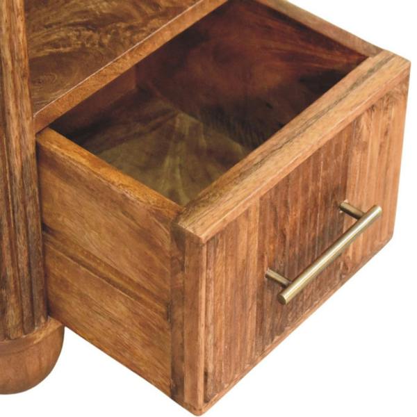 Artisan Furniture Solid Wood Beaumont Marble Bedside, Brown, Marble