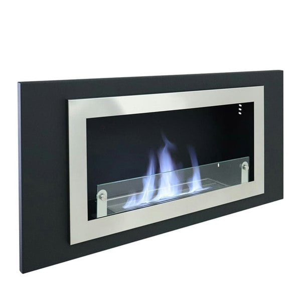 45 inch Silver Wall Mount Fireplaces Steel Stainless Indoors Bio Ethanol Fireplaces Living and Home