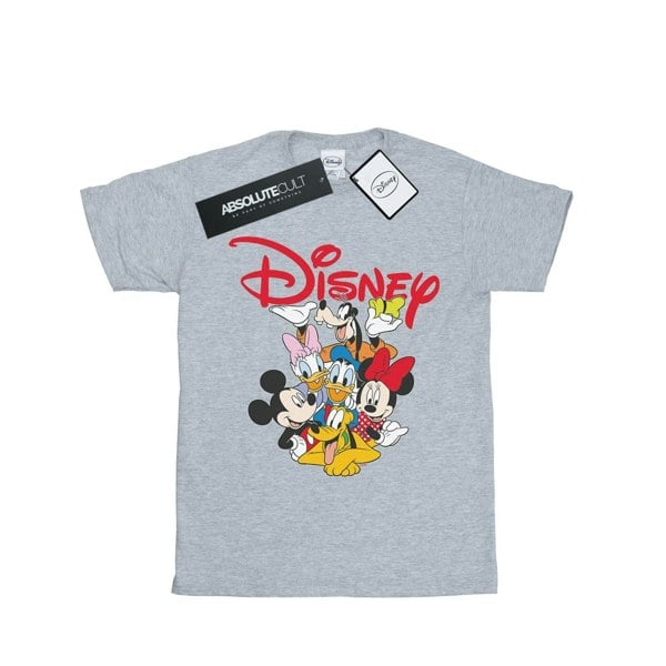 Disney Womens/Ladies Mickey Mouse Crew Cotton Boyfriend T-Shirt - Sports Grey