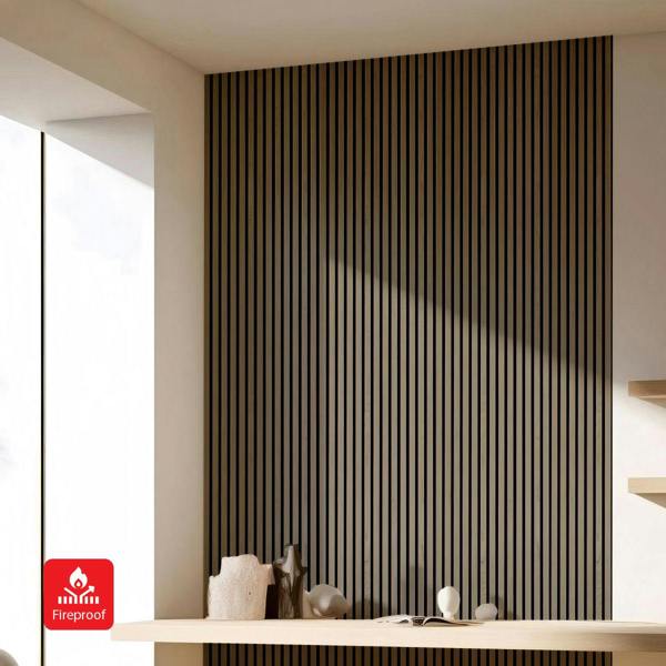Britwall Linear Acoustic Wall Panel -  PET + MDF Size: 605 x 2400 mm (Pack of 2)