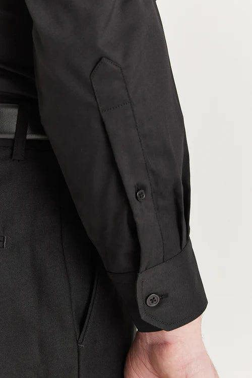 Paul Andrew Oliver Cutaway Collar Shirt - Black