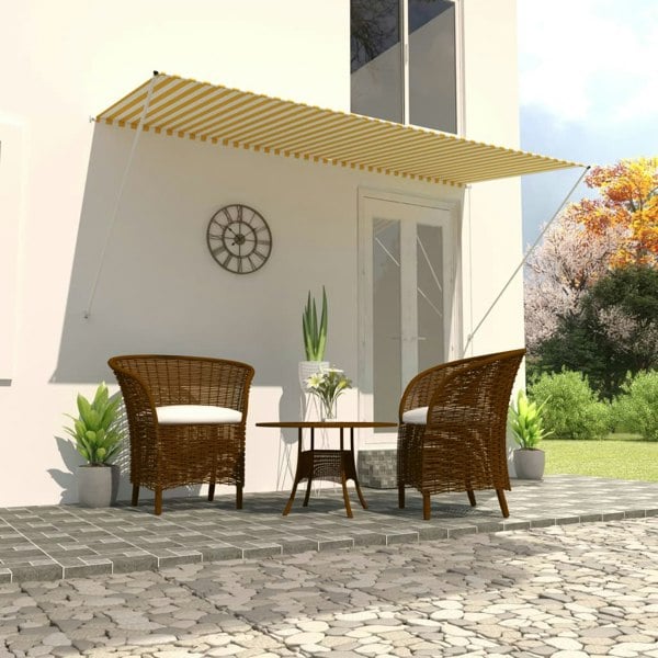 Berkfield Retractable Awning 300x150 cm Yellow and White