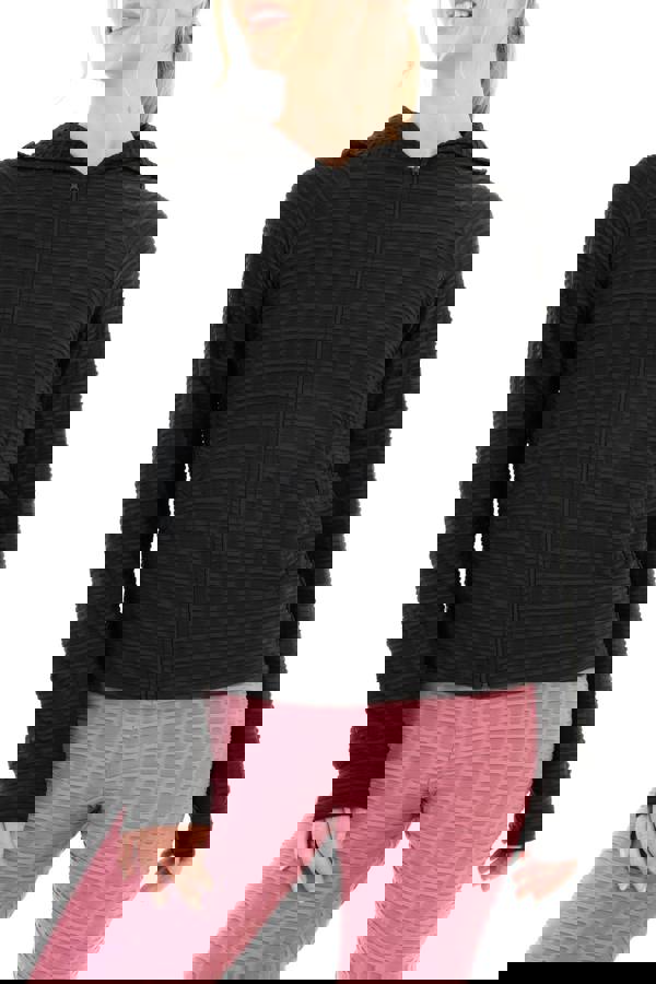 Smart Living Women's Full-Zip Honeycomb Textured Jacket - Black