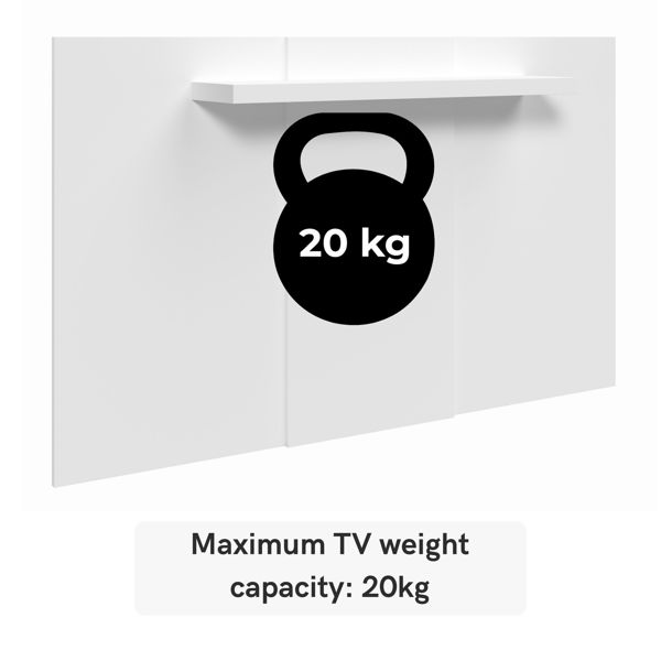 Core Products Lido TV Display Wall Panel, Extendable or Fixed with Adjustable Shelf