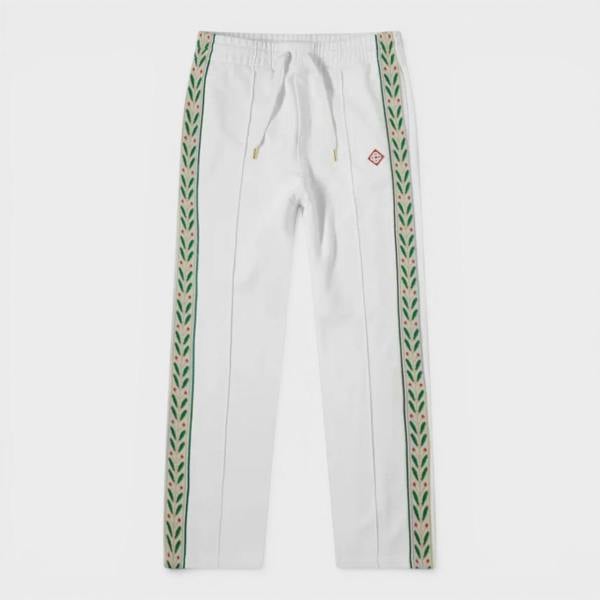 Casablanca Tape Logo Panelled Sweatpants Laurel White