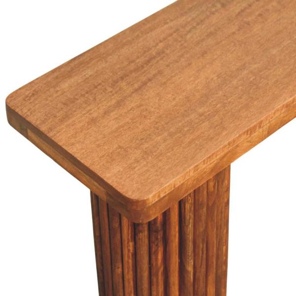 Artisan Furniture Solid Wood Astoria Fluted Bench, Brown