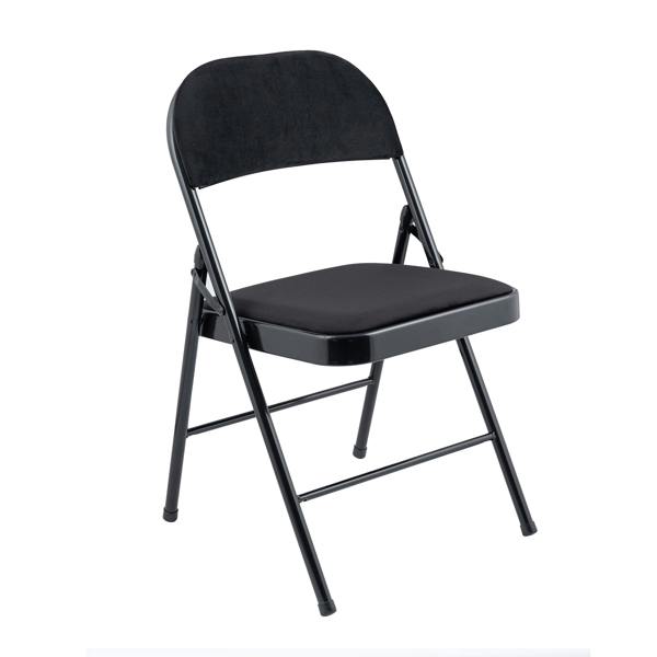 A.Unique Home Premium Metal Velvet Folding Chair - (1 x Chair - Black)