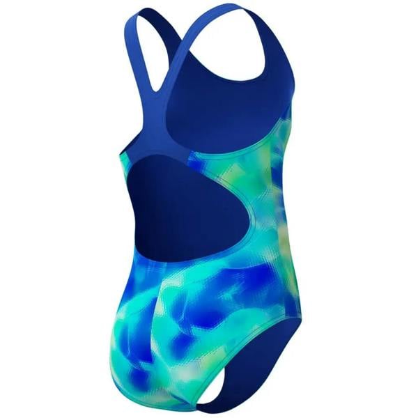 Speedo girls blue teal printed splashback swimsuit racerback