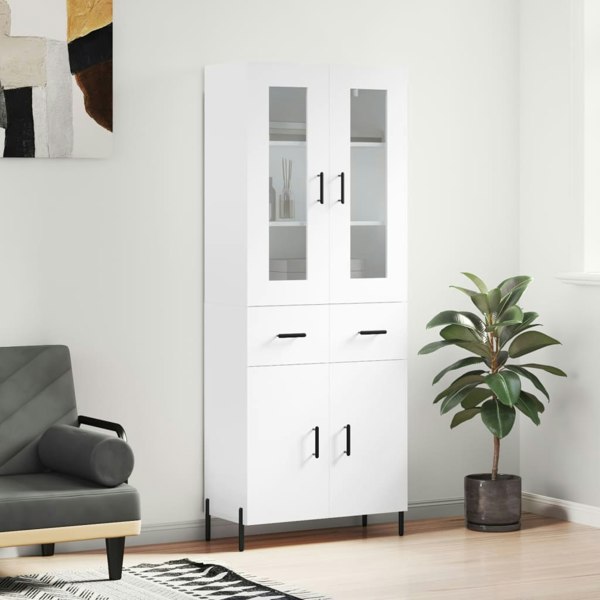 Berkfield Highboard White 69.5x34x180 cm Engineered Wood