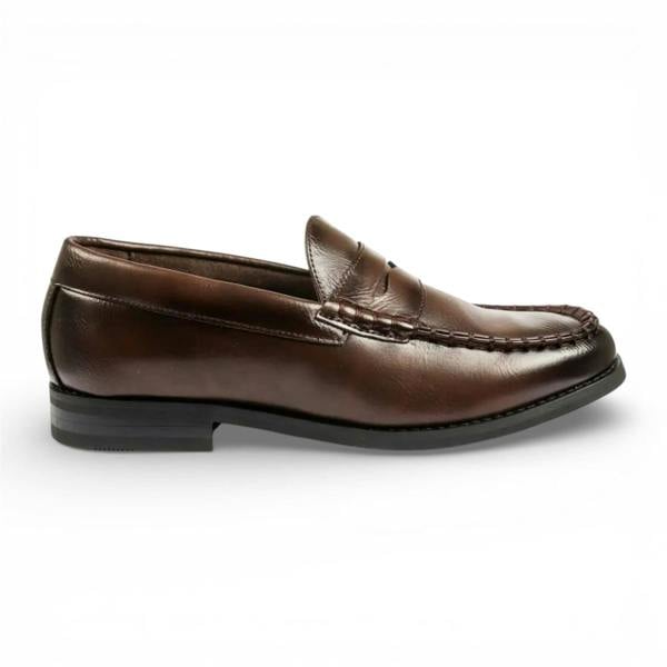 Dolcetto Mens Brown PU Leather Formal Dress Penny Loafers Casual Shoes