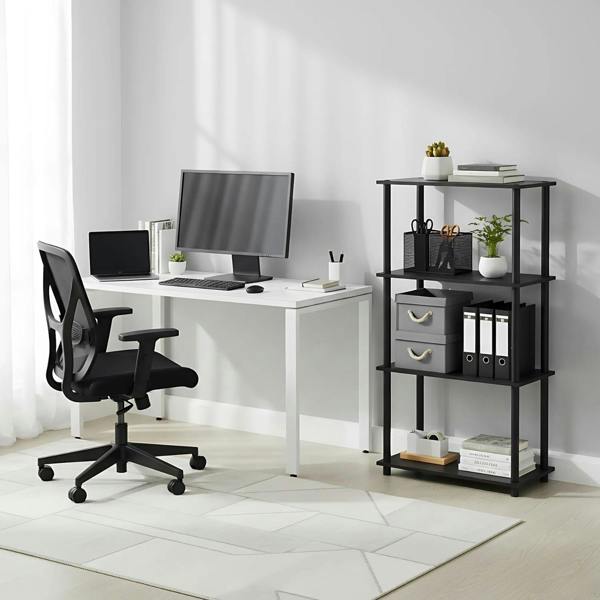 WALPLUS Turn-N-Tube 4-Tier Multipurpose Shelf Display Rack, Espresso/Black perfect for organized storage and display