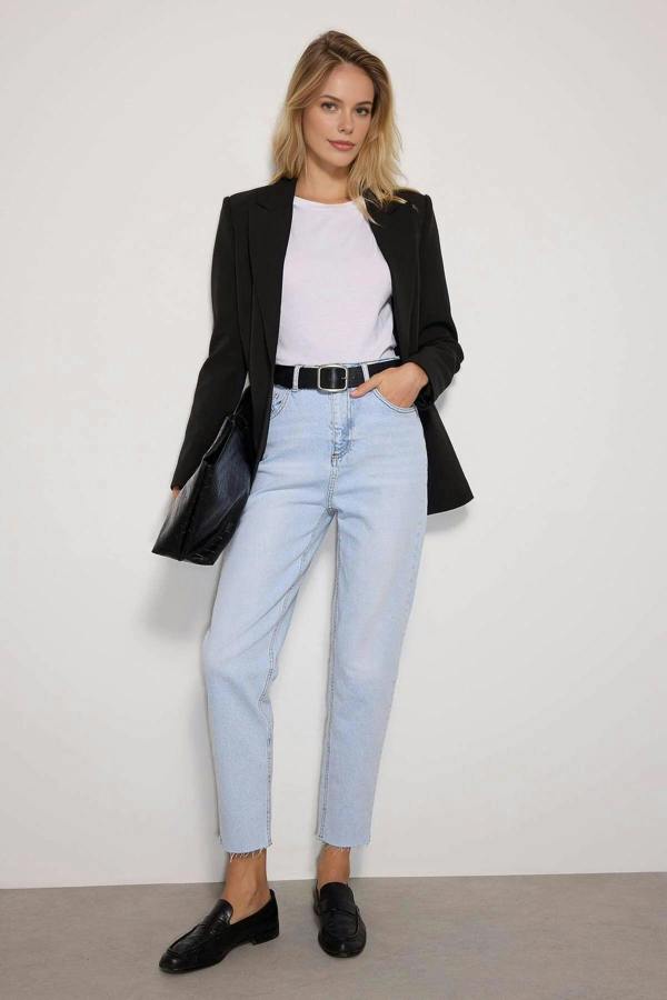 WOVCOR High Waist Slim Mom Jeans