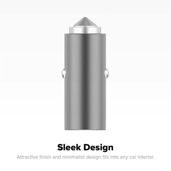 Mophie 12W 2.4 Amp USB A Car Charger Aluminium Silver - 409903473