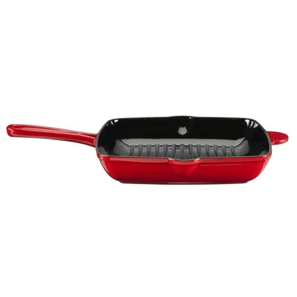 Cook Professional Cast Iron Frying Pan & Skillet 2 Piece Set | Red