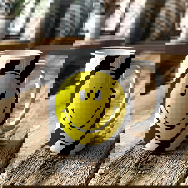 Helter Skelter Tilted Stripe Smiley Mug in Liquorice - Love Frankie