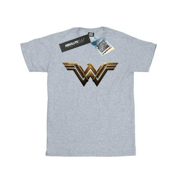 Wonder Woman Womens Logo Cotton Boyfriend T-Shirt - Sports Grey