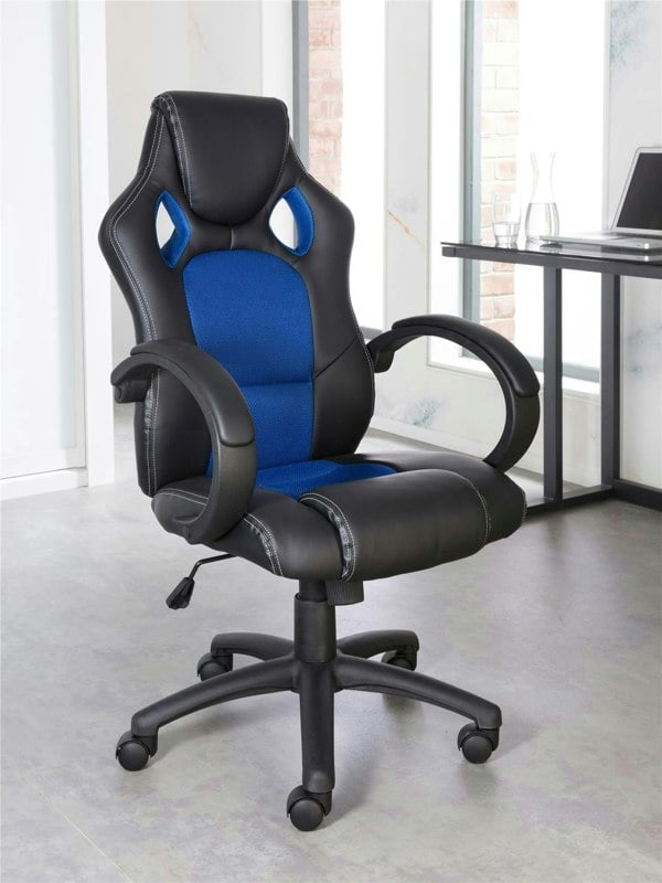 Dorel Home Daytona office chair with wheels in blue / black