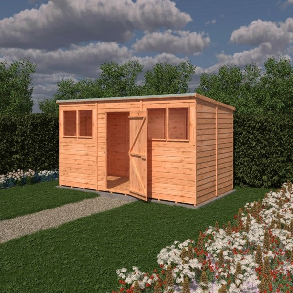 Shire Overlap 12x6 single door pent shed