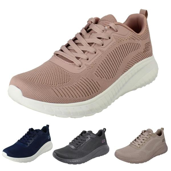 Skechers Ladies Skechers Bobs Memory Foam Vegan Trainers 117209 Face Off