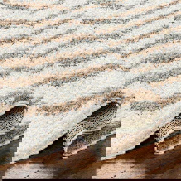 Livabliss Birmingham-Global Black Blue Grey Plush Soft Pile Rug