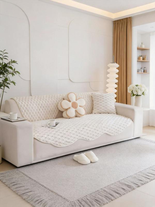 Living and Home Non-Slip Faux Plush Sofa Protector