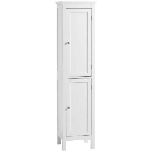 Wyld Haus Barila 160cm Slim Tall Bathroom Storage Cabinet With Adjustable Shelves And Double Doors White