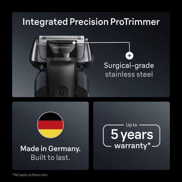 Braun Series 8 8663CC Electric Shaver, SensoAdapt, SmartCare Center - Grey