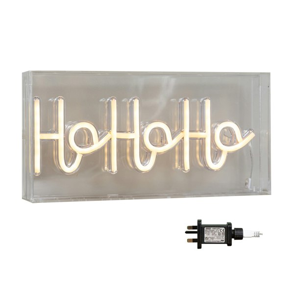 Samuel Alexander 15cm x 30cm Light up Christmas Ho Ho Ho Neon Flex Sign with Warm White LEDs
