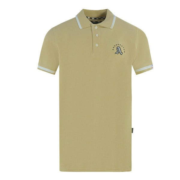 Aquascutum Embossed A Tipped Polo Shirt - Beige