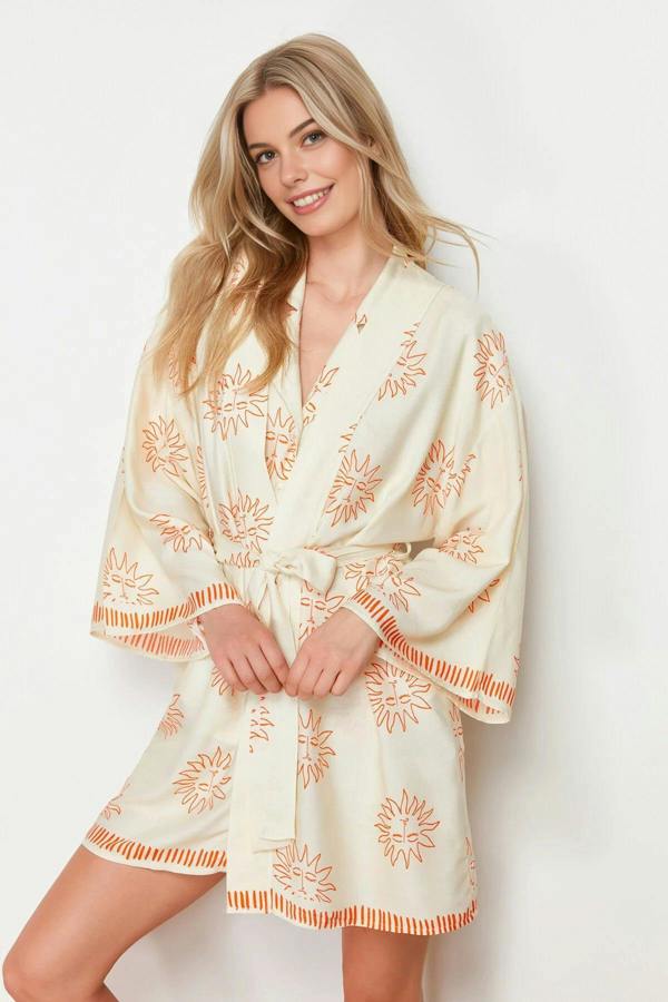 WOVCOR Galaxy Print Viscose Woven Dressing Gown