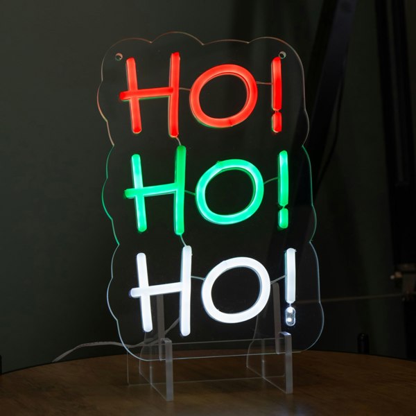 Samuel Alexander 29cm Light up Hanging or Freestanding Christmas Ho Ho Ho Neon Sign