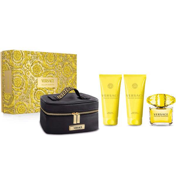Versace Yellow Diamond Eau de Toilette Spray + Shower Gel + Body Lotion + Pouch