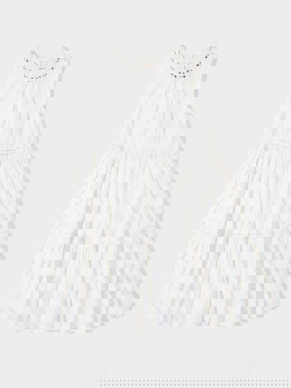 GWD Zadie Diamante Trim White Dress