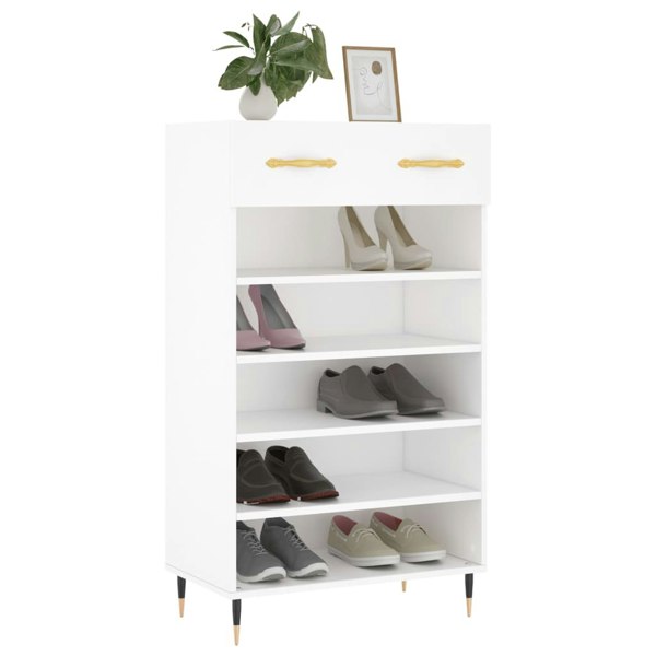 Berkfield Shoe Cabinet White 60x35x105 cm Engineered Wood
