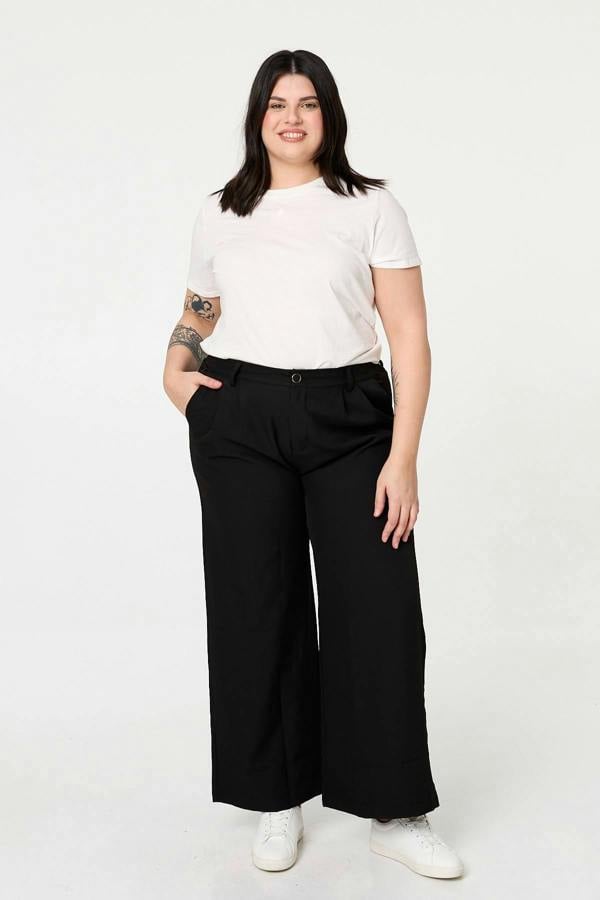 Black | Curve High Waist Wide Leg Trousers
