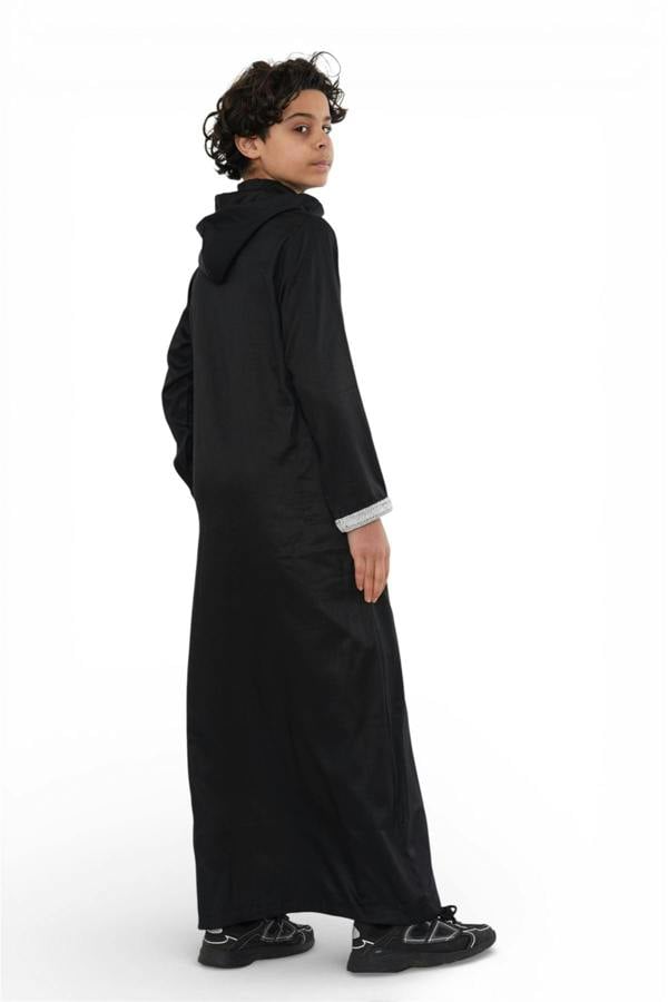 Infinity Leather Kids Boys Eid Hooded Moroccan Thobe Robe Djellaba Ramadan Jubba- K-HM3