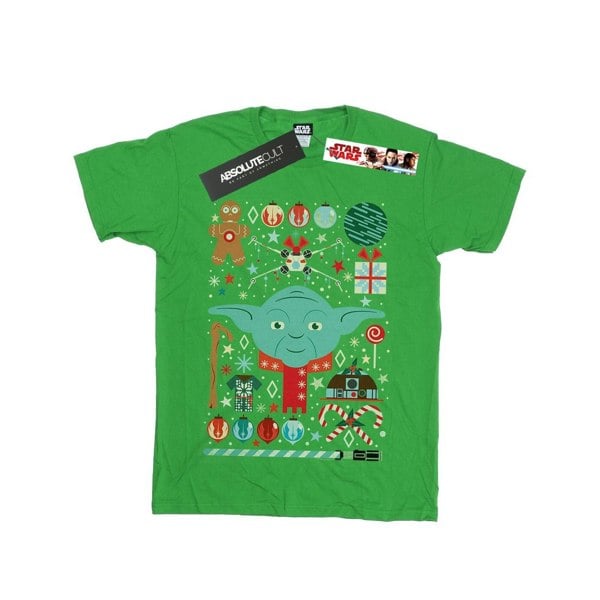 Star Wars Boys Yoda Christmas T-Shirt - Irish Green