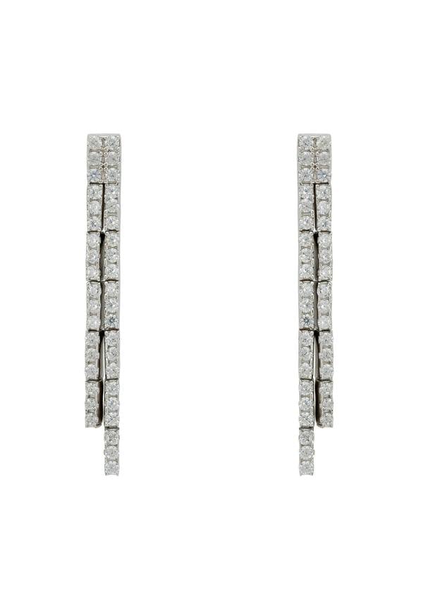 Latelita Charleston Art Deco Silver Drop Earrings