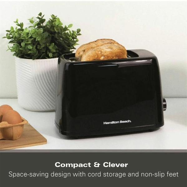 Hamilton Beach Essential 2 Slice Plastic Toaster - Black