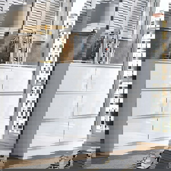 SQUAREBOXX Carlton 6 Drawer Cabinet in Gloss White