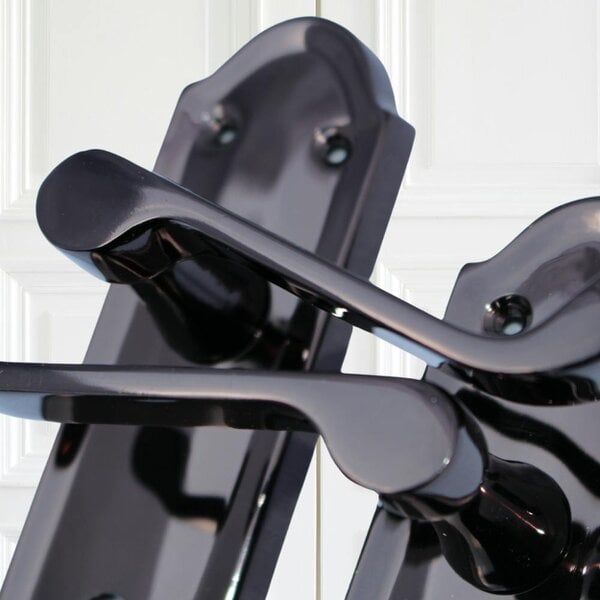 EDH Door Hardware Black Nickel Door Handles - Askworth Internal Door Handle Set for Internal Doors