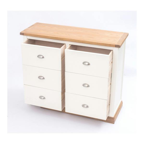 Cabinet Bits Tropea 6 Drawer Chest of Drawers Chrome Cup Handle