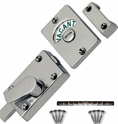 UK hardware Chrome Indicator Bolt Vacant/Engaged Bathroom Toilet Door Lock Latch Catch New