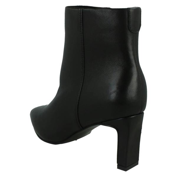 Spot On Ladies Spot On High Heel Leather Ankle Boots with Pointed Toe Inside Zip F51213