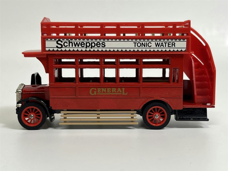 MCSlots 1922 AEC S Type Omnibus Schweppes Tonic Water Matchbox Y23 S1