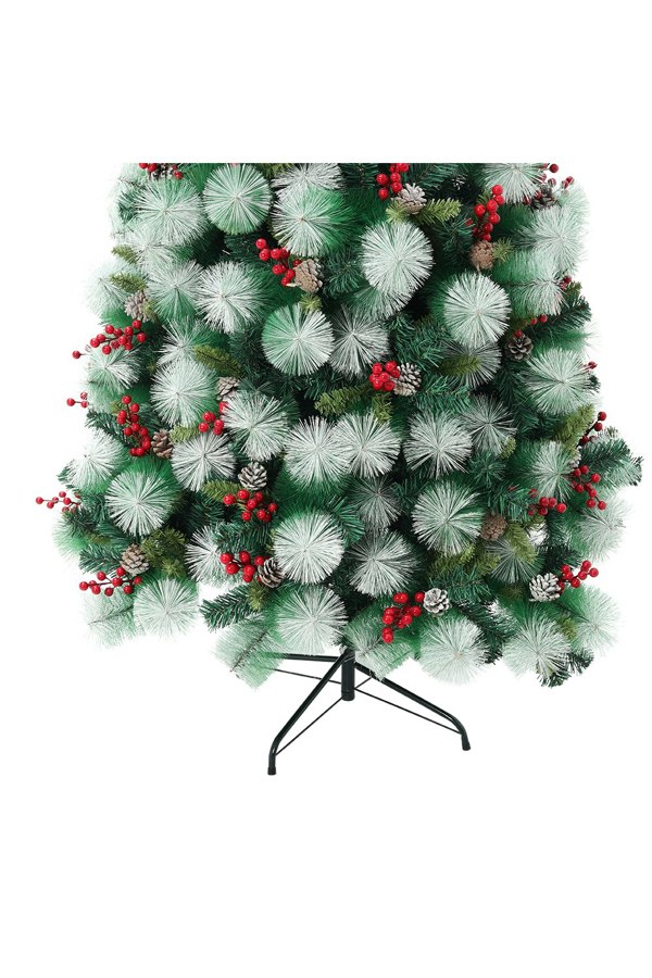 Living and Home Artificial Green Flocked Full Christmas Tree with Stand 1.8m