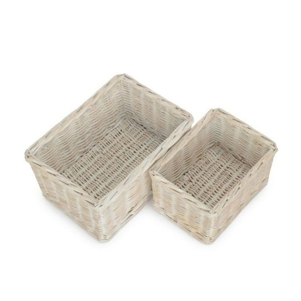 White Wash Willow Trays